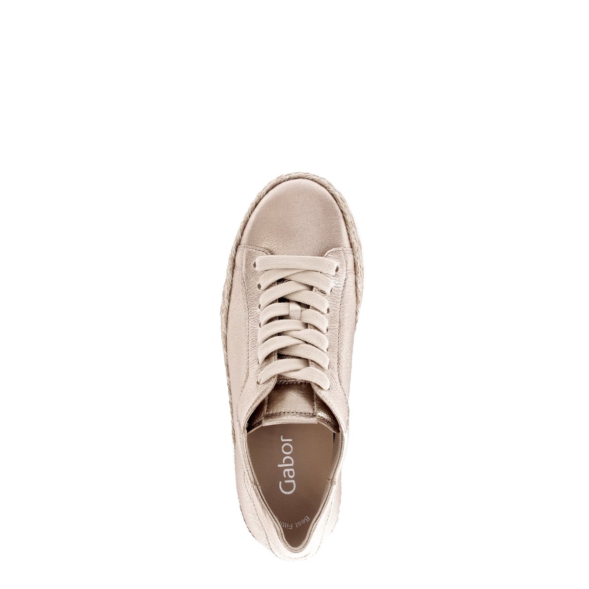 Baskets en cuir à talon compensé beige, GABOR