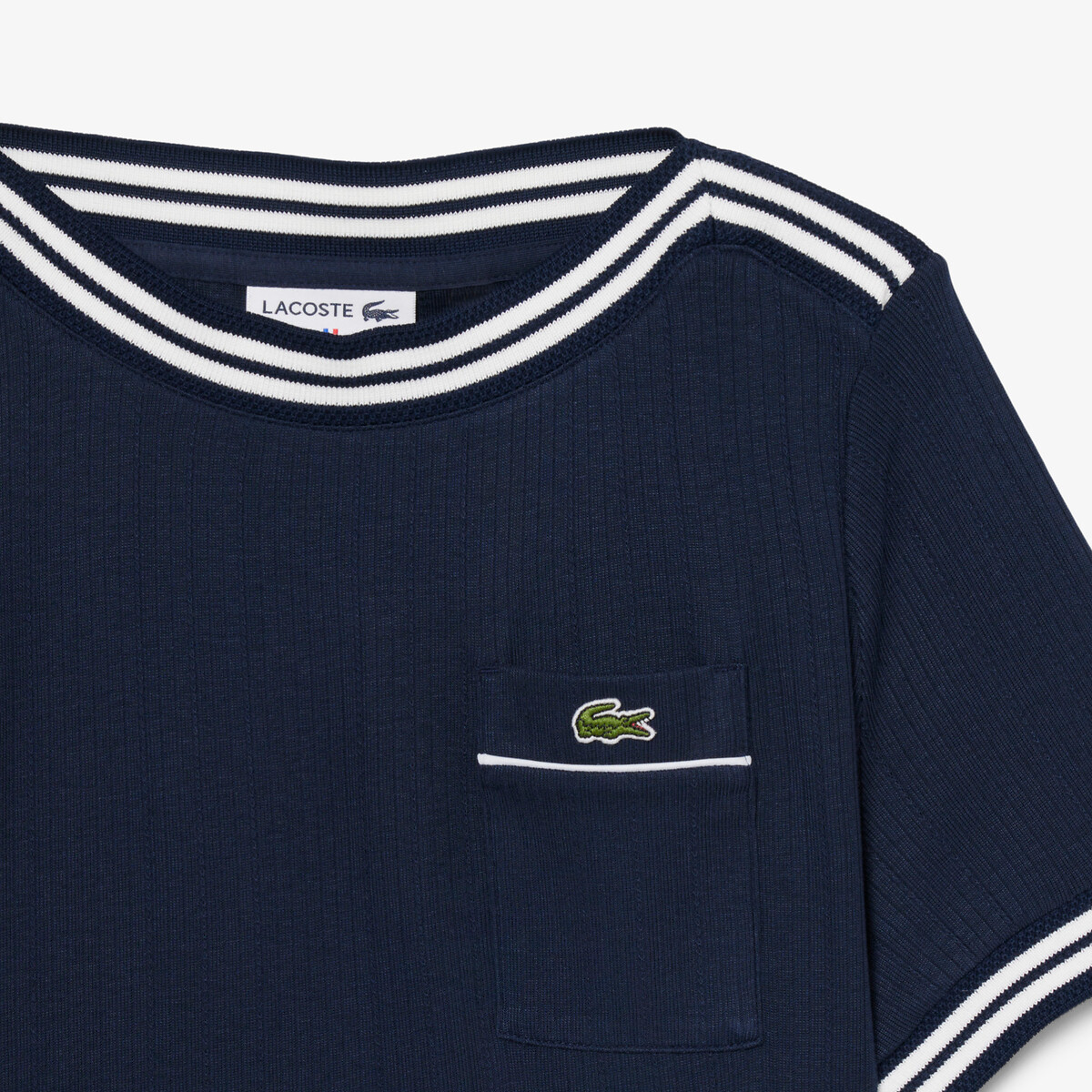 Boat Neck T-Shirt navy/white, LACOSTE
