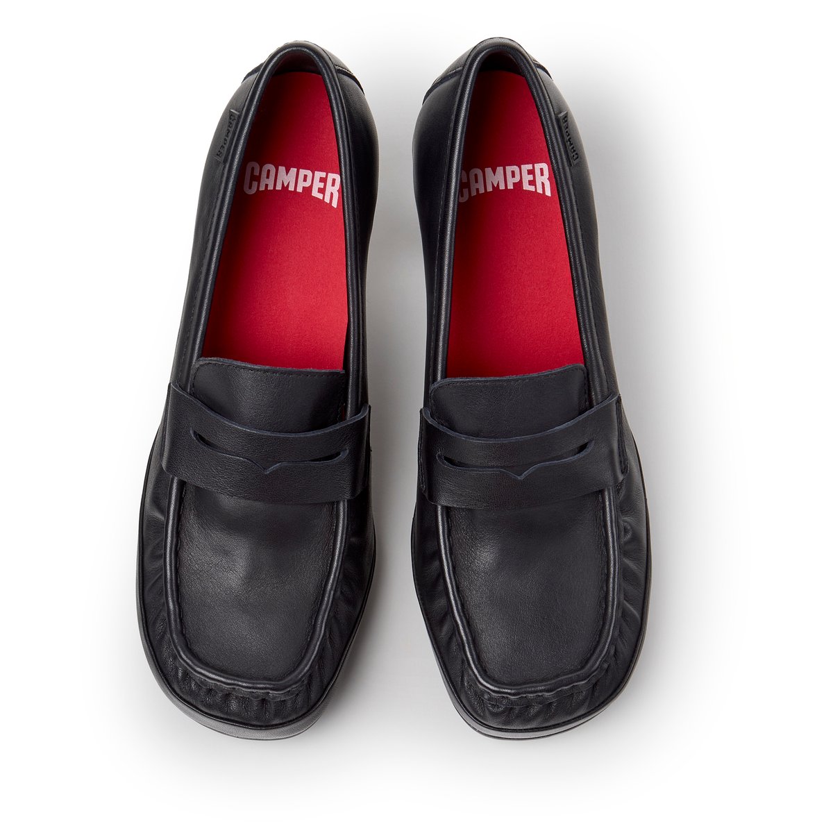 Mocassins Right Left Smooth Leather noir 001, CAMPER