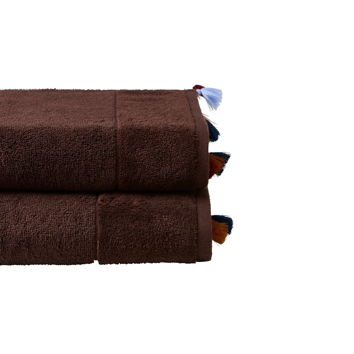 Drap de bain AMARA chocolat, CARRE BLANC