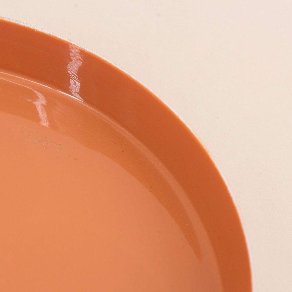 Plateau rond orange, doré 20cm orange, ORNAMI