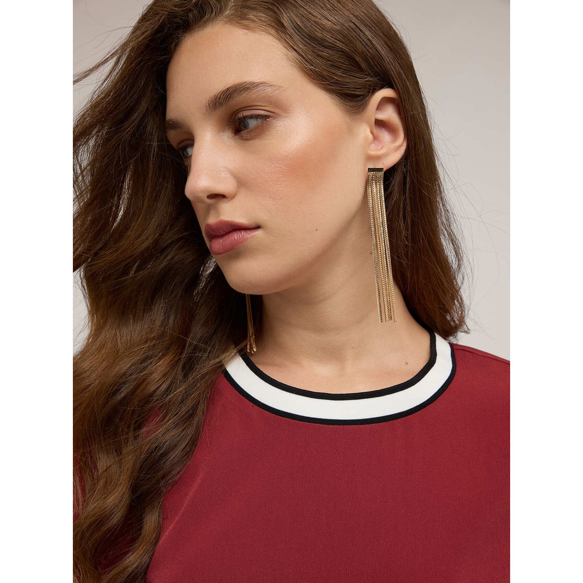 Chemisier avec bordure en tricot burgundy, MOTIVI
