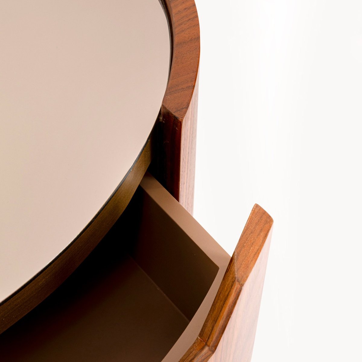 Chevet 2 tiroirs en noyer et verre, GIORGIO marron, KARE DESIGN