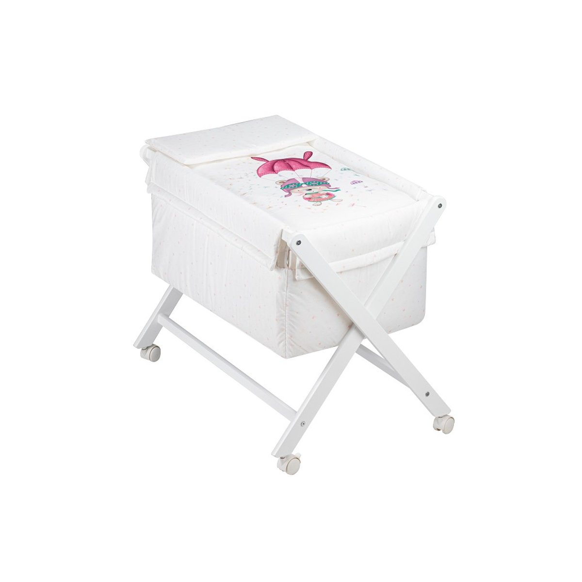 Berceau en Croix- Parachute - Rose couleur unique, INTERBABY