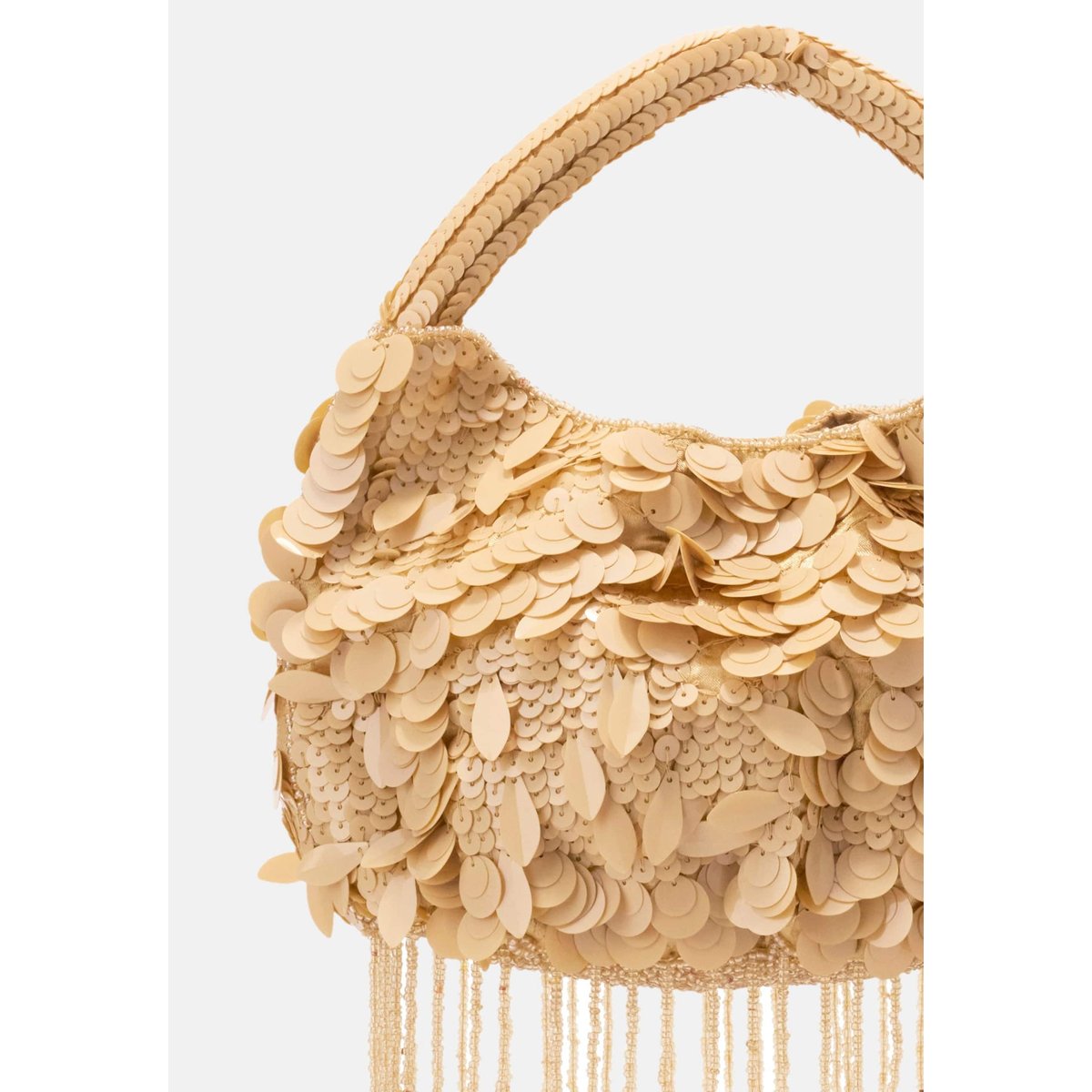Pochette À Franges De Cristal crème, GUESS