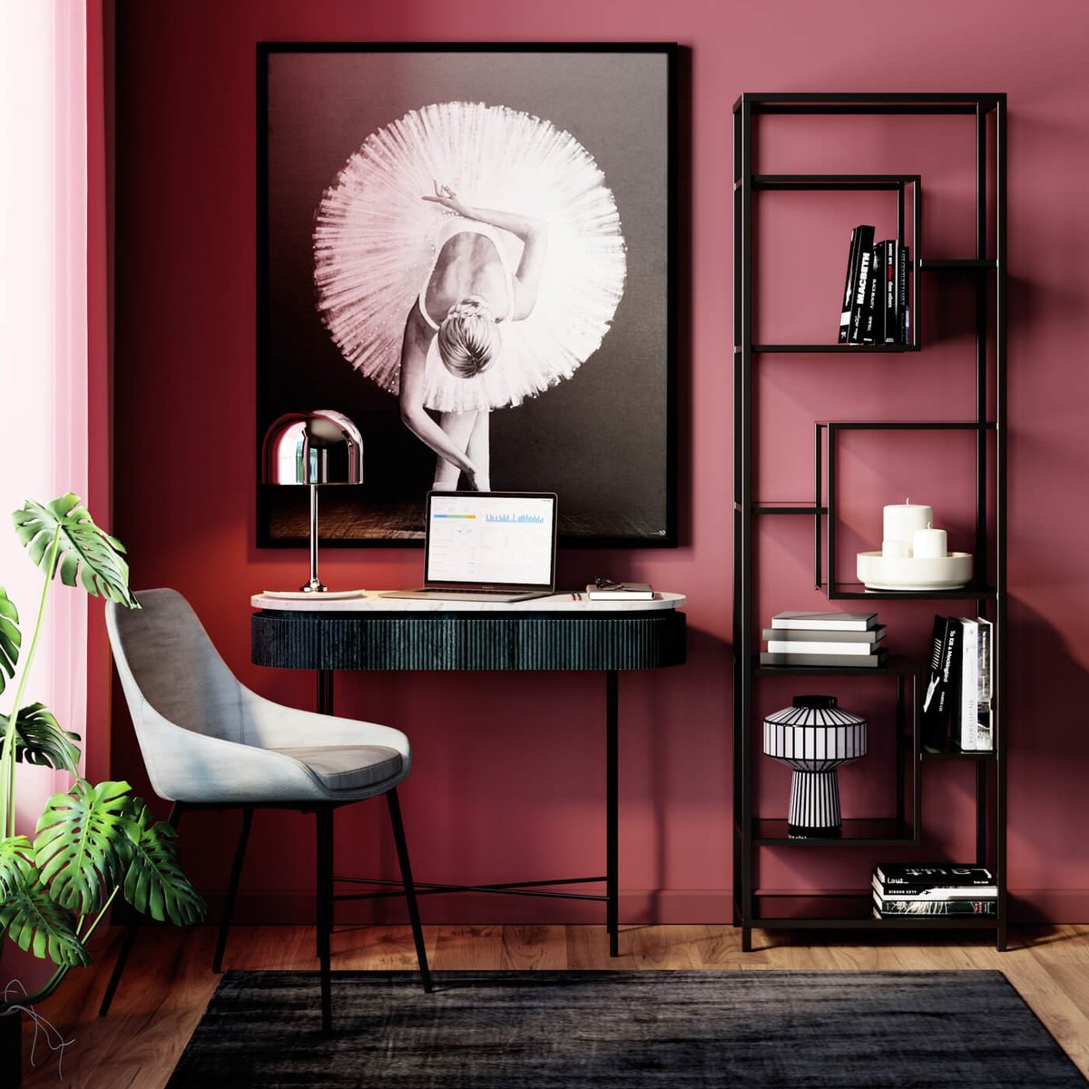 Console en manguier et marbre, GLENN noir, KARE DESIGN