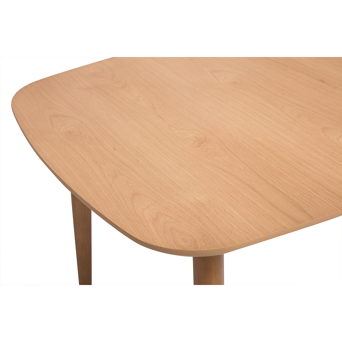 Table extensible rallonges intégrées rectangulaire en bois clair chêne L130-160 cm HELMA couleur unique, MILIBOO