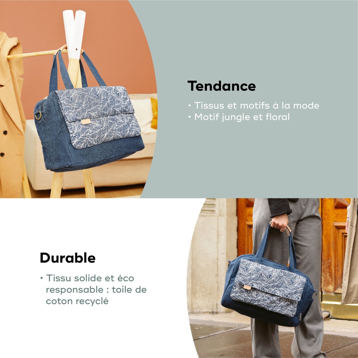 Sac à langer pratique et tendance au quotidien bleu foncé, BABYMOOV