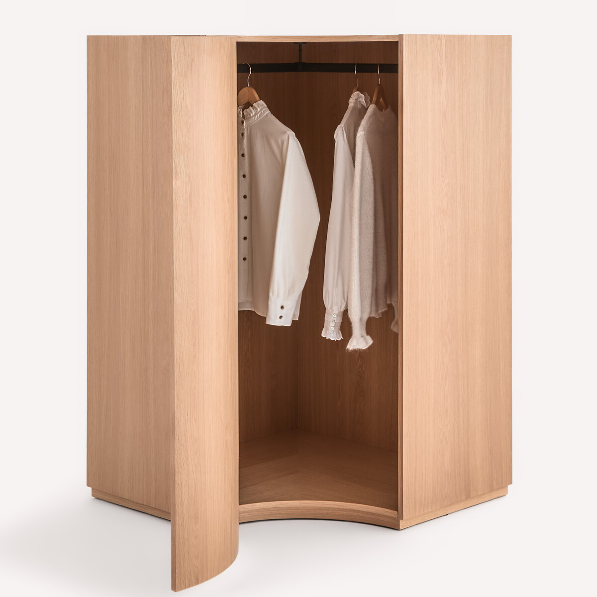 Élément armoire d'angle haute pour dressing modulable, en plaqué chêne, EVORIA naturel, AM.PM