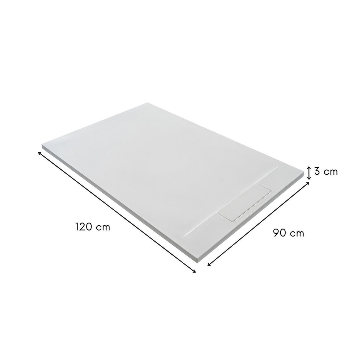 Receveur douche résine lisse blanc extra plat NILA blanc, MOB IN