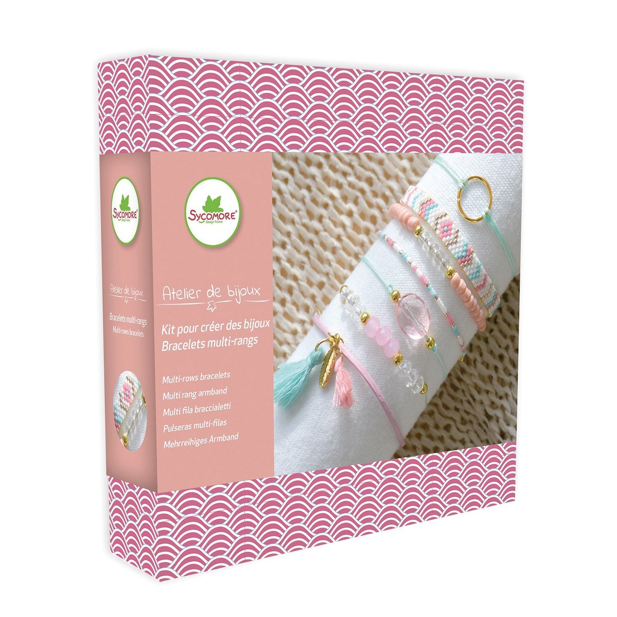 Bracelets multirangs Art Déco rose, SYCOMORE