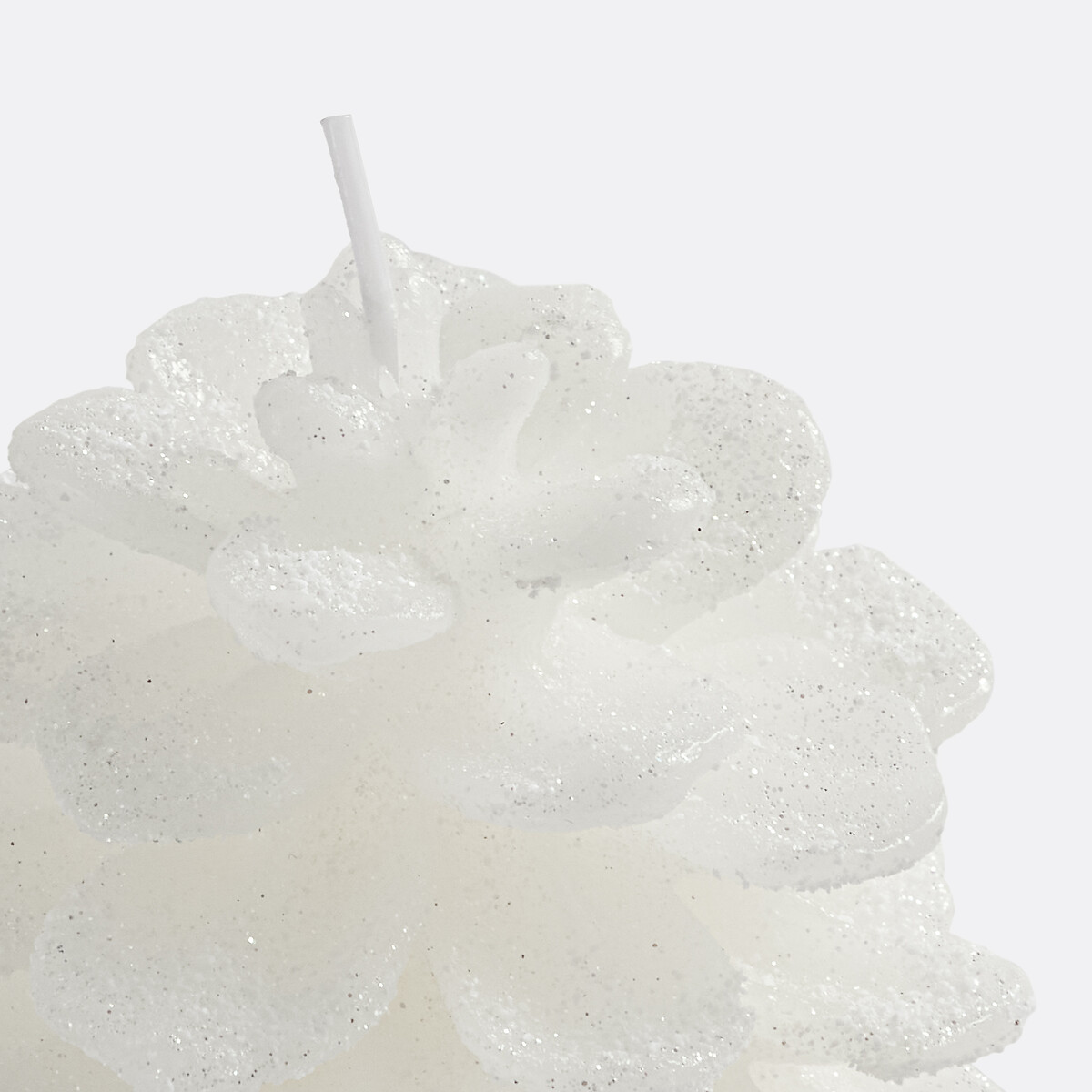 Bougie cire, forme pomme de pin, H9,5 cm, Caspar blanc, LA REDOUTE INTERIEURS