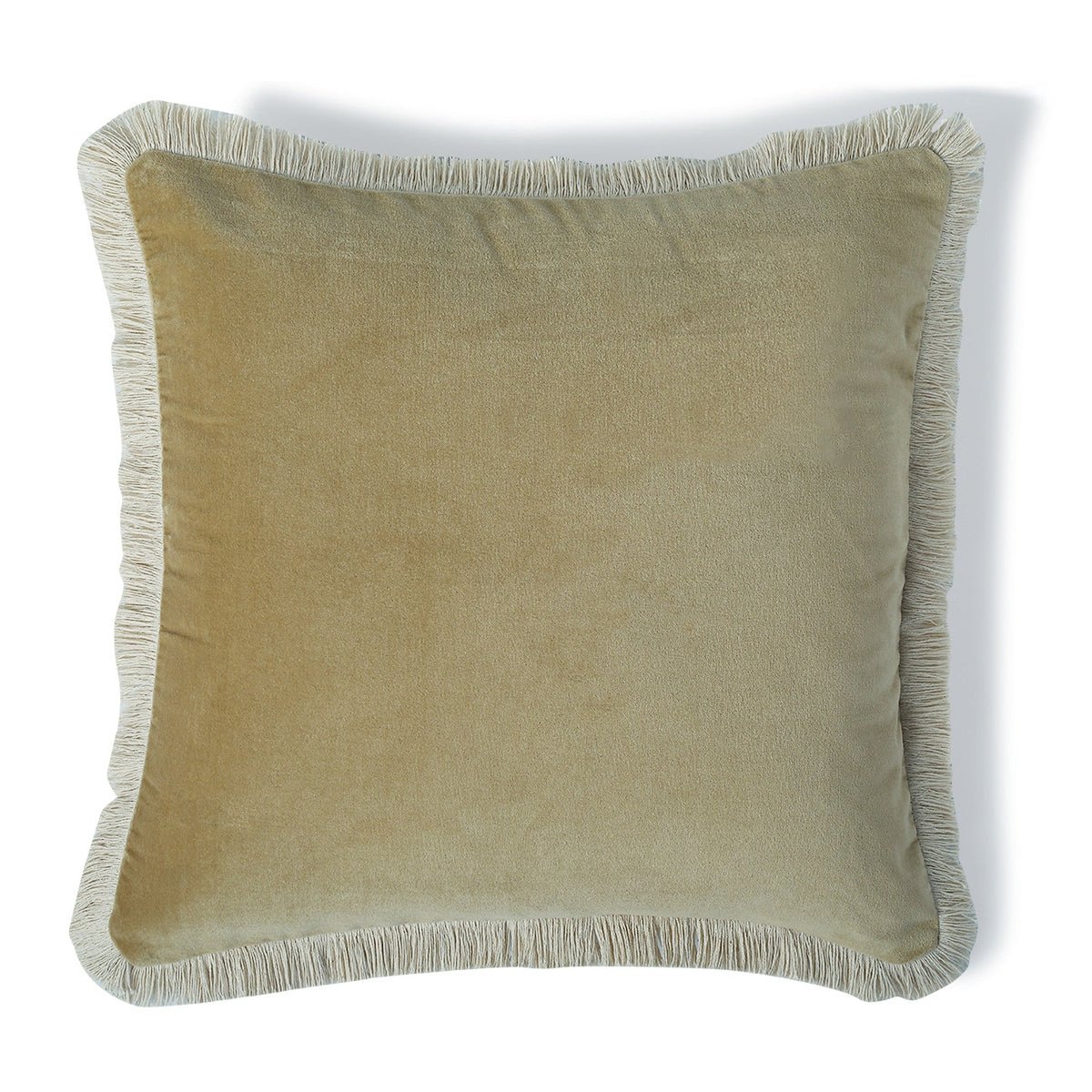 Coussin velours de coton RIVA sable, FEBRONIE