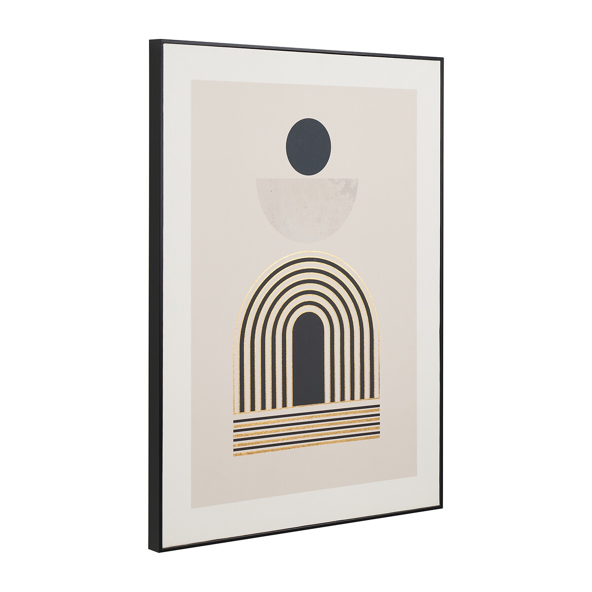 60x80cm Art Deco Print with Black Frame black/white/gold-coloured, ÉDITÉ