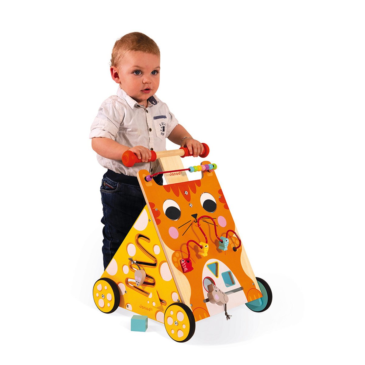 Chariot multi-activités Chat multicolore, JANOD