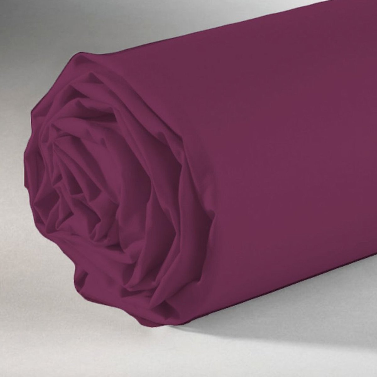 Drap housse coton 25 cm uni, MENO rouge, C DESIGN HOME TEXTILE