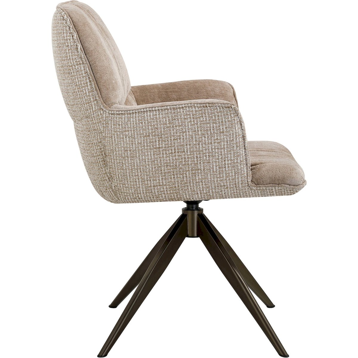 Chaise de salle à manger pivotante crème blockweave et sable, RECOLLECTION