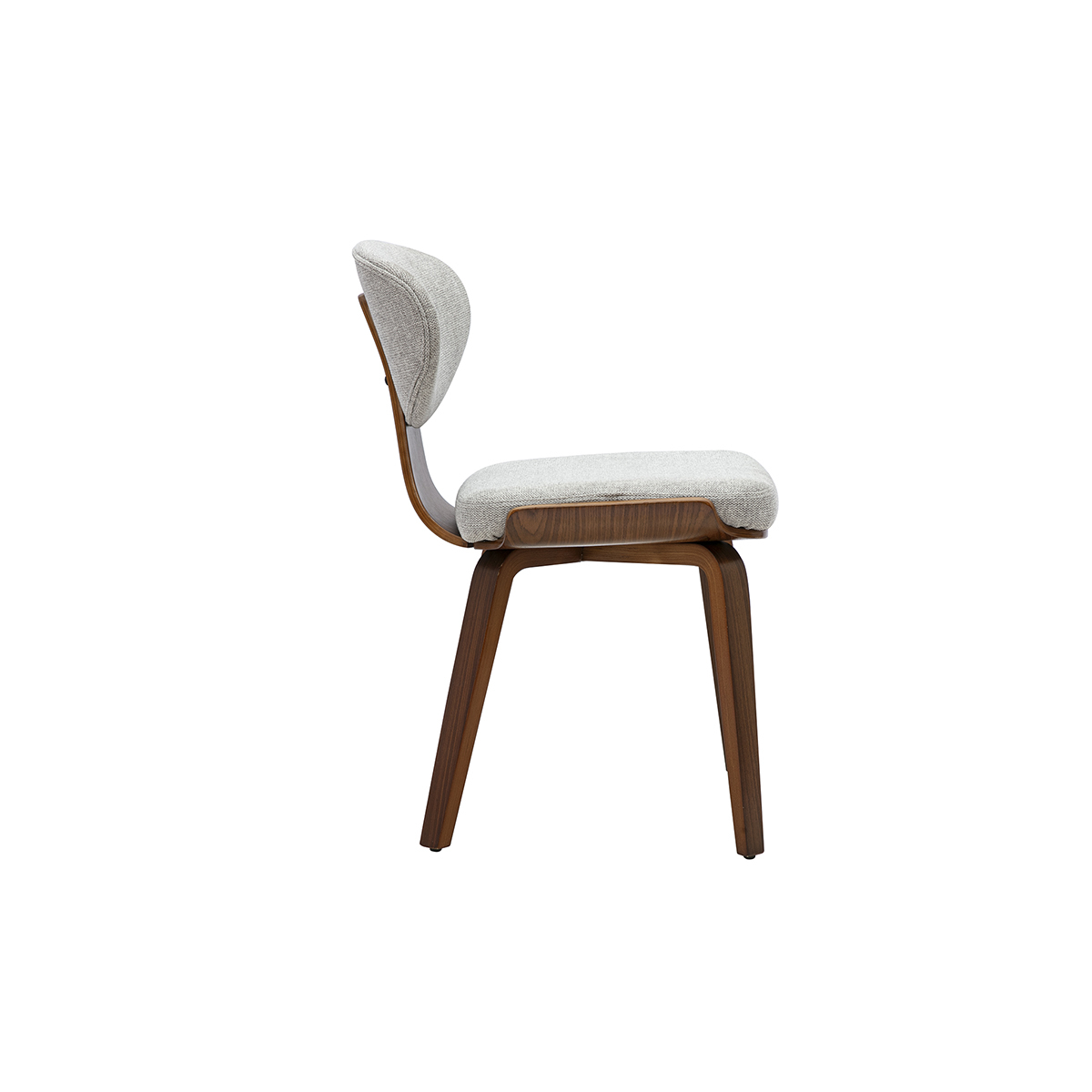 Chaises en tissu effet velours texturé beige et bois clair (lot de 2) YELLE gris, MILIBOO