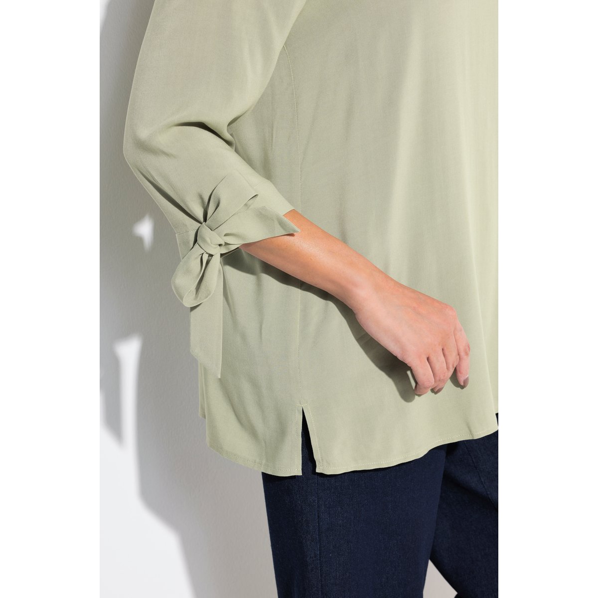 Blouse manches 3/4 avec rubans, coupe évasée esprit pastel, ULLA POPKEN