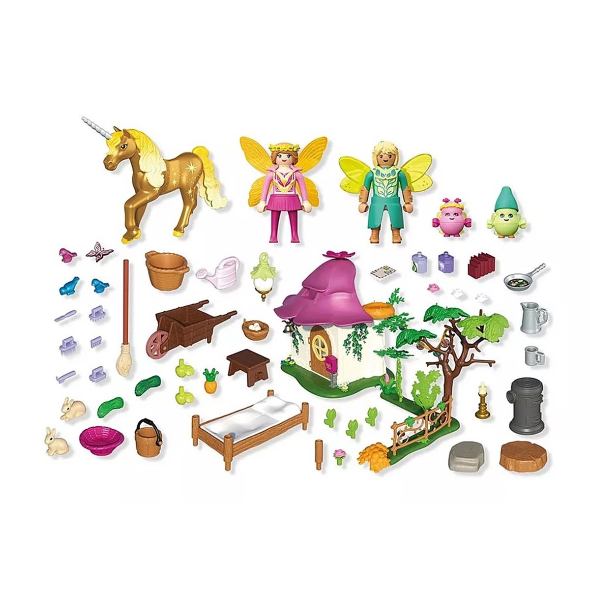 Magic Unicorns Maison de fée avec licorne dorée multicolore, PLAYMOBIL