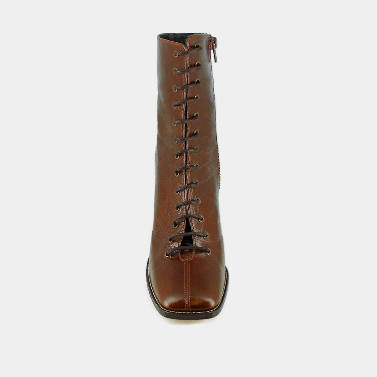 Bottines lacées en cuir vieilli Vandelle marron, JONAK