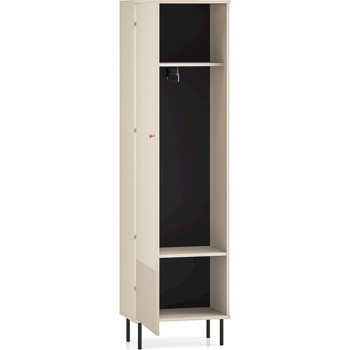 Armoire d'entrée à lames CALETTO beige cachemire avec poignée dorée, RECOLLECTION
