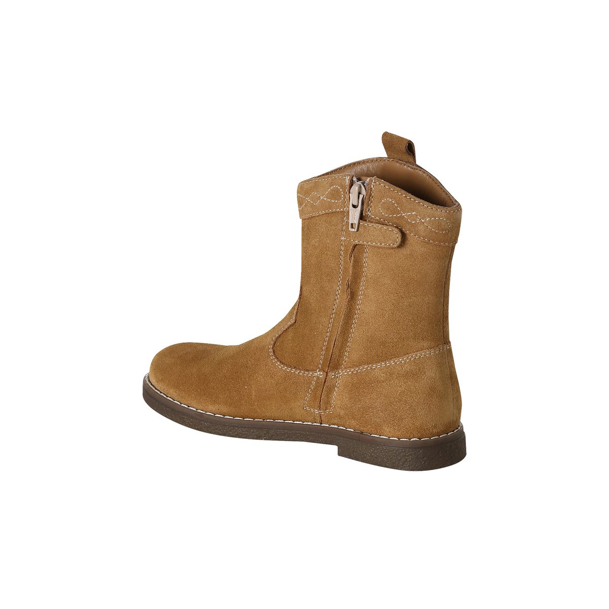 Boots cuir zippées marron, VERTBAUDET