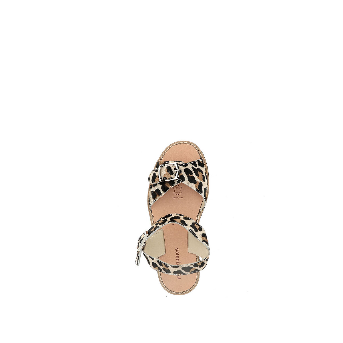 Sandales en cuir talon plat AVARCA BOUCLE LEOPARD léopard, MINORQUINES