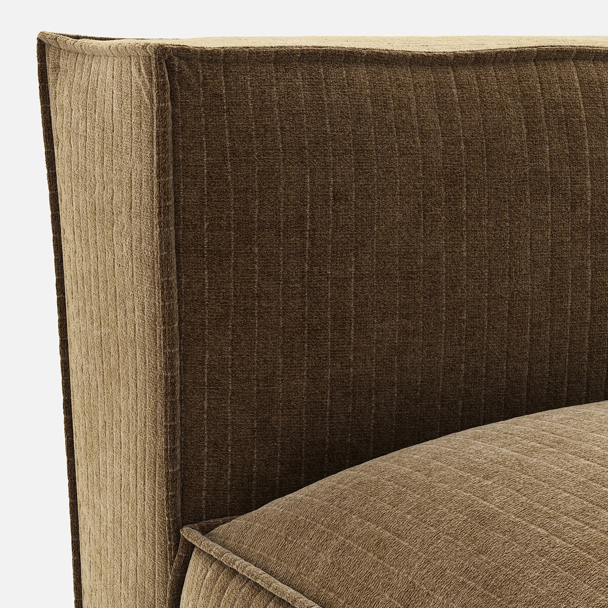 Elément récamière droite pour canapé modulable, en velours vintage côtelé, SEVEN bronze, LA REDOUTE INTERIEURS