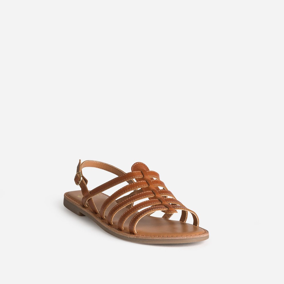 Sandale Plate en cuir NIAME cognac, ERAM
