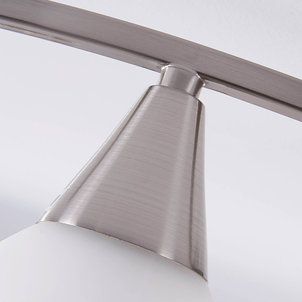 Plafonnier en verre traditionnel, Della blanc, nickel mat, LINDBY