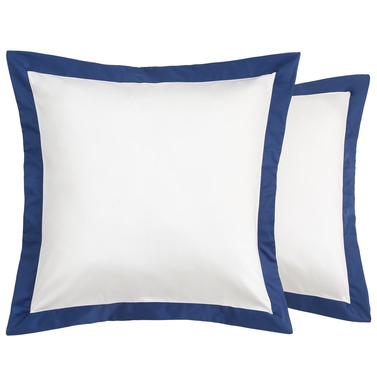 Taies d'oreiller satin de coton CELESTE lot de 2 bleu, MPC MAISON