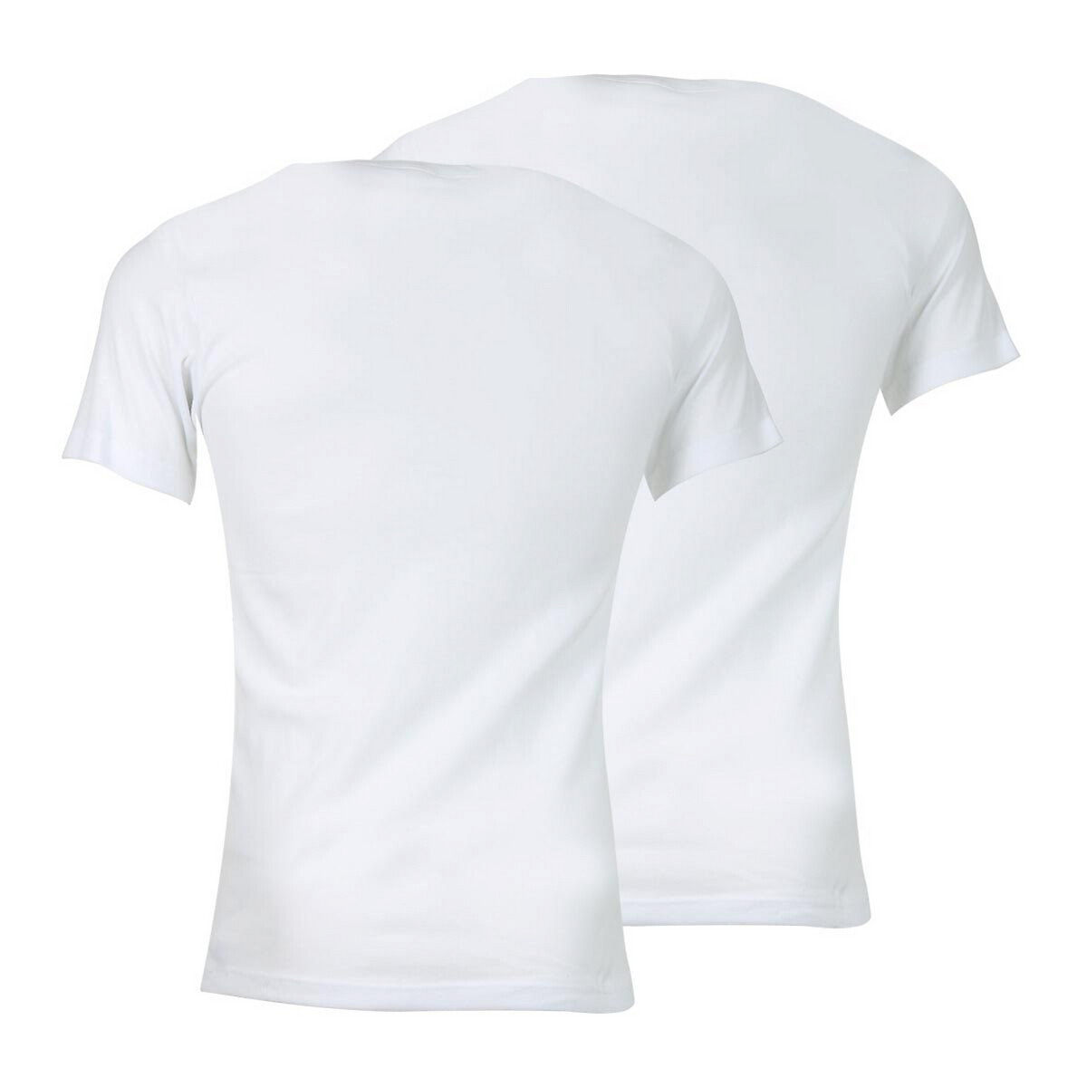 Pack of 2 T-Shirts in Cotton with V-Neck white/white, ATHENA