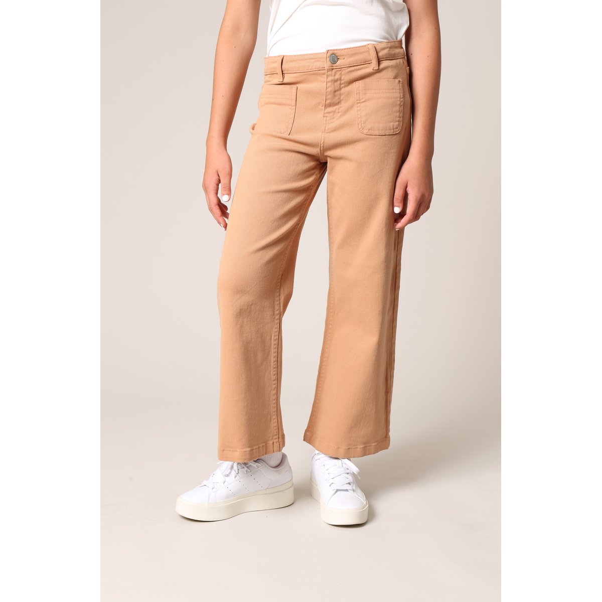 Jean flare fille à poches plaquées. LIZETTE camel, DEELUXE