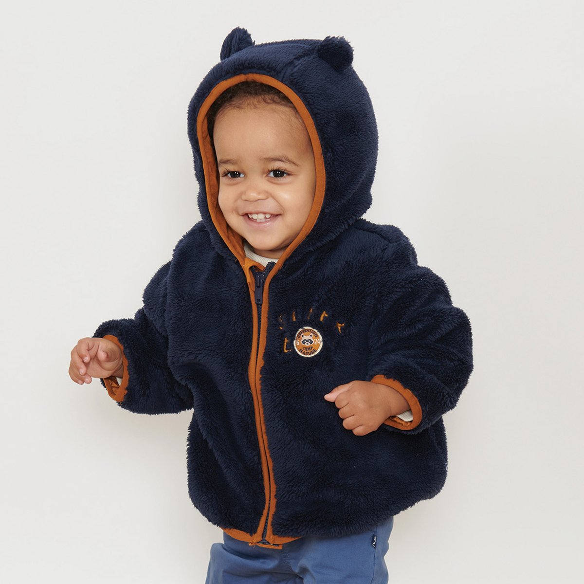 Manteau idriss maille bebe bleu, SUCRE D'ORGE