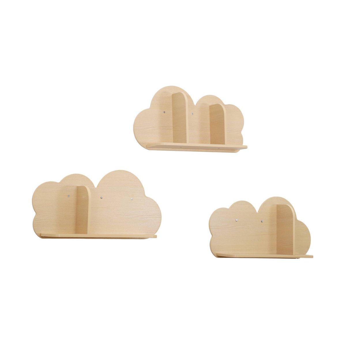 Etagère murale nuage pour chambre enfant (lot de 3) NEPHOS naturel, SWEEEK