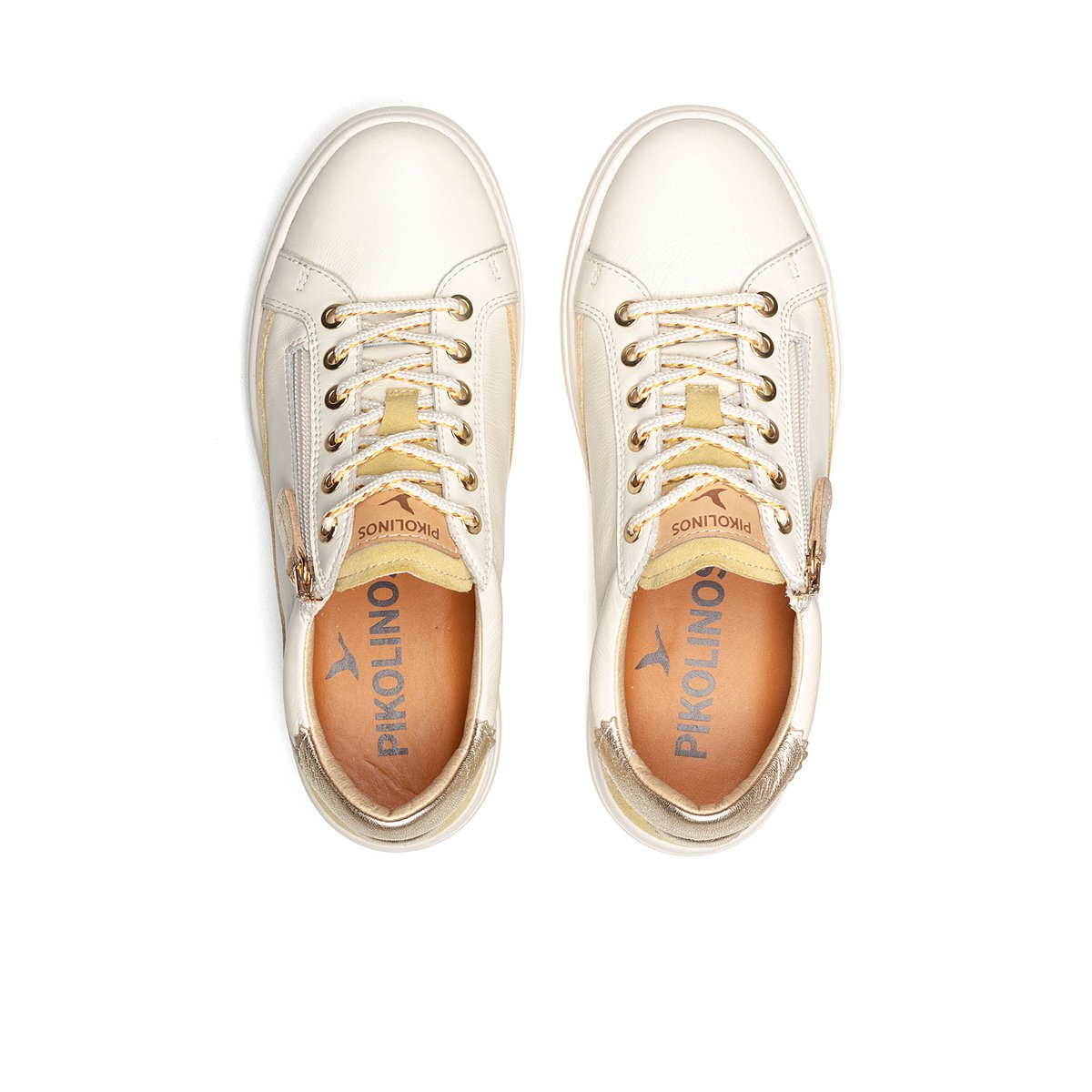 Baskets cuir Arenas nata-lemon, PIKOLINOS