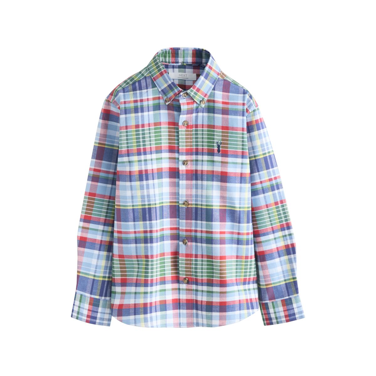 Chemise oxford à carreaux et manches longues carreaux preppy bleus, NEXT