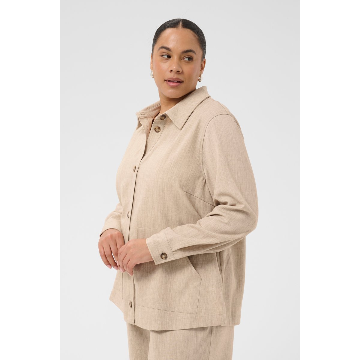 Veste beige feather gray melange, KAFFE CURVE