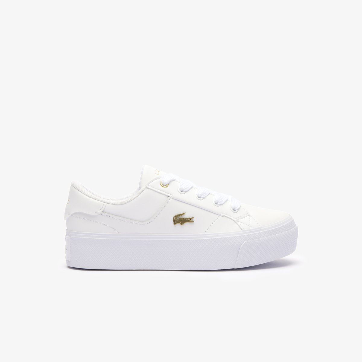 Sneakers Ziane Platform femme en cuir blanc-216, LACOSTE