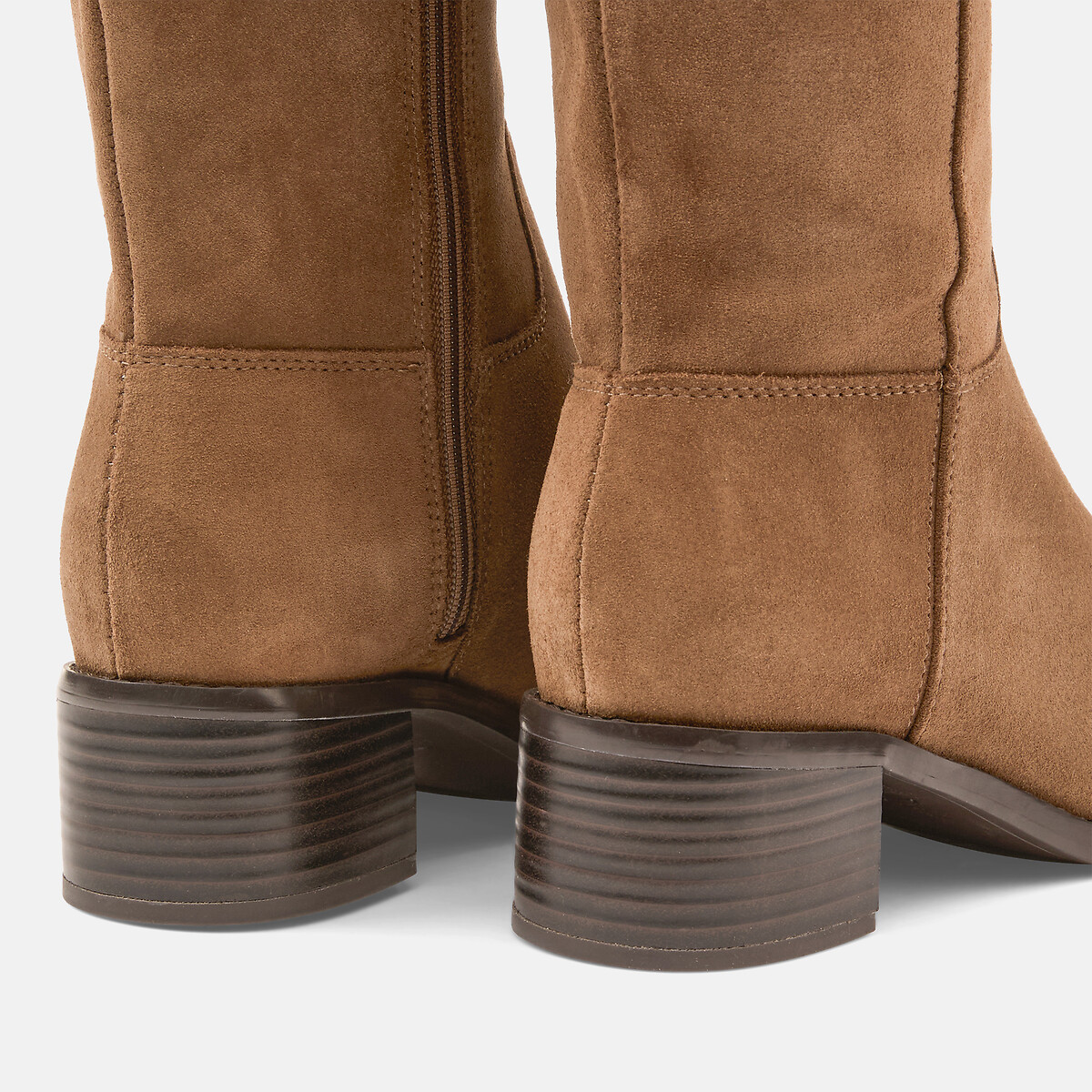 Bottes en cuir suède, petit talon, zippées, WRENN HI beige, CLARKS