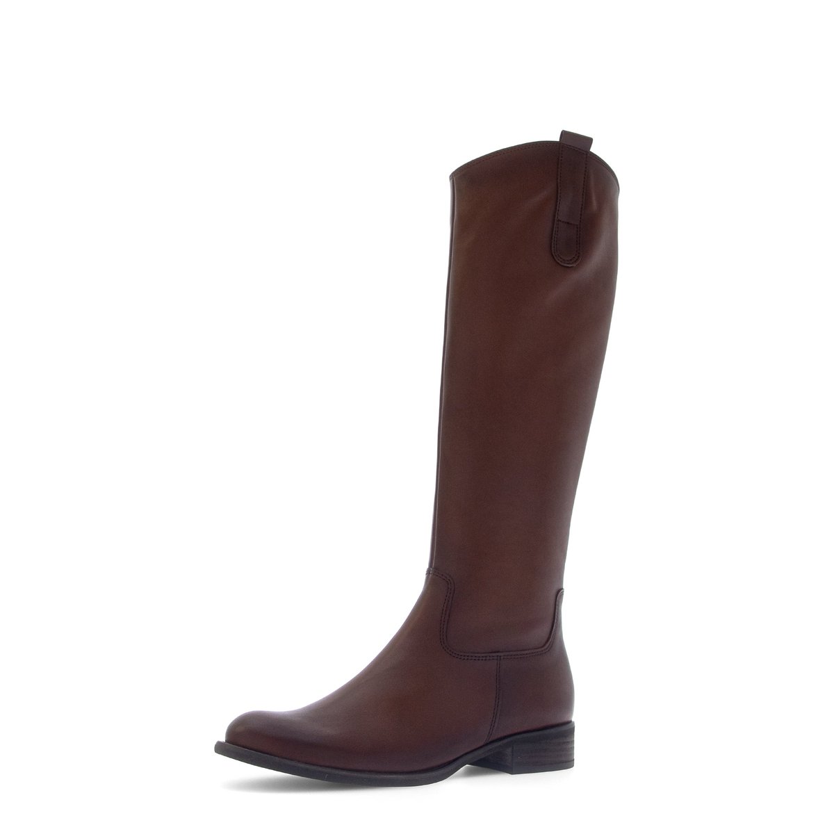 Bottes en cuir lisse à talon décroché cognac, GABOR