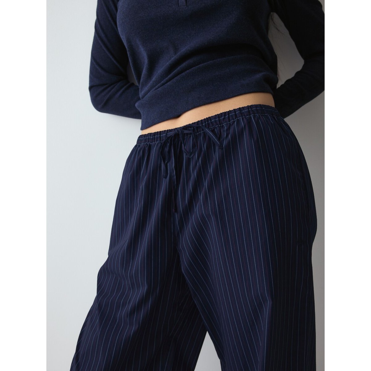 Pantalon de pyjama en popeline MIX & MATCH rayé marine, TRIUMPH