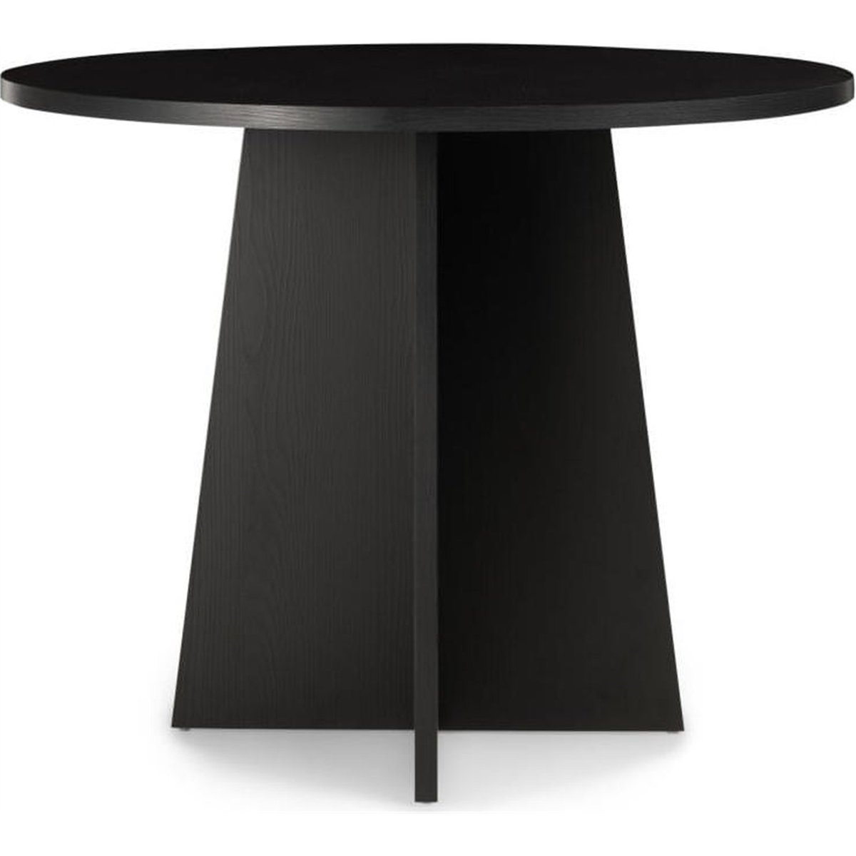 Table à manger ronde en bois noir structuré bois, RECOLLECTION