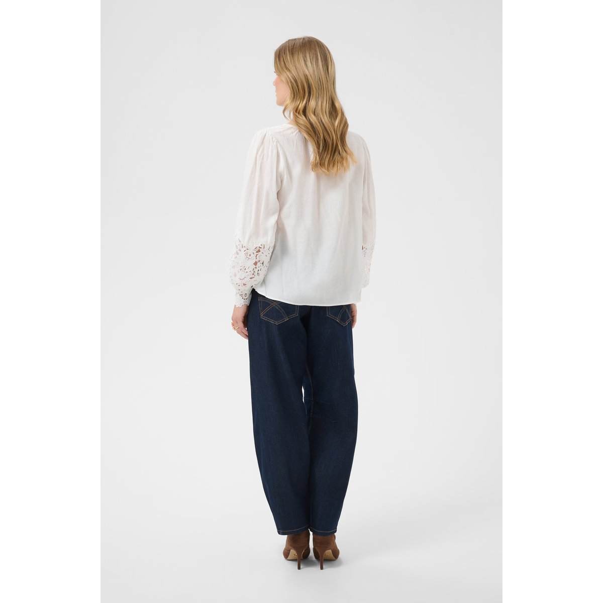 Blouse à manches longues blanc snow white, CREAM