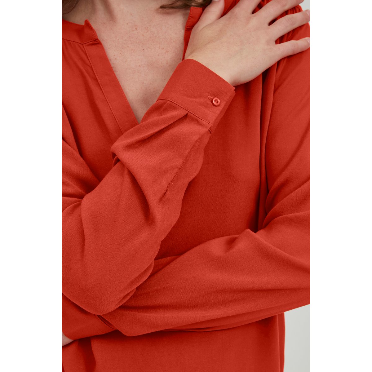 Long sleeved blouse orange pureed pumpkin, ICHI