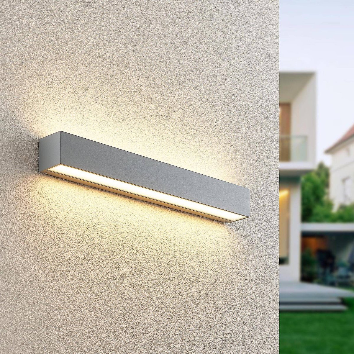 Applique extérieure en aluminium moderneLED argent, LUCANDE