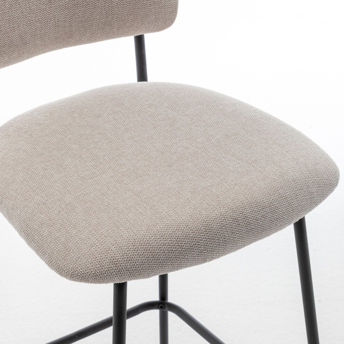 Lot de 2 chaises de bar en tissu et métal H65cm- VANDER beige, DRAWER