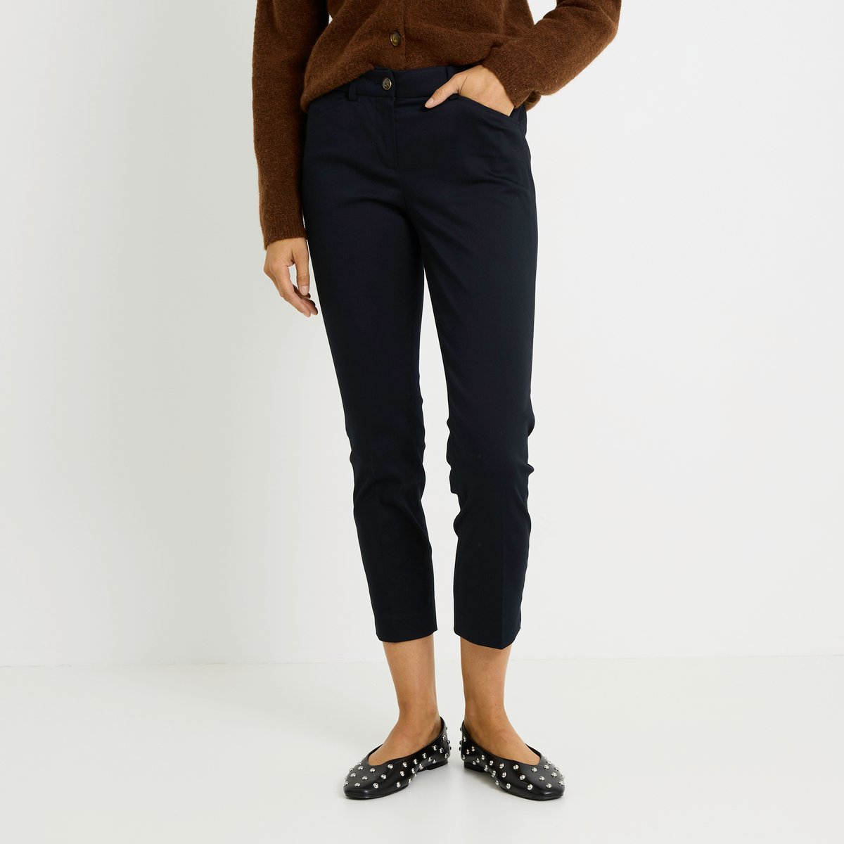 Pantalon cigarette raccourci noir, GRAIN DE MALICE