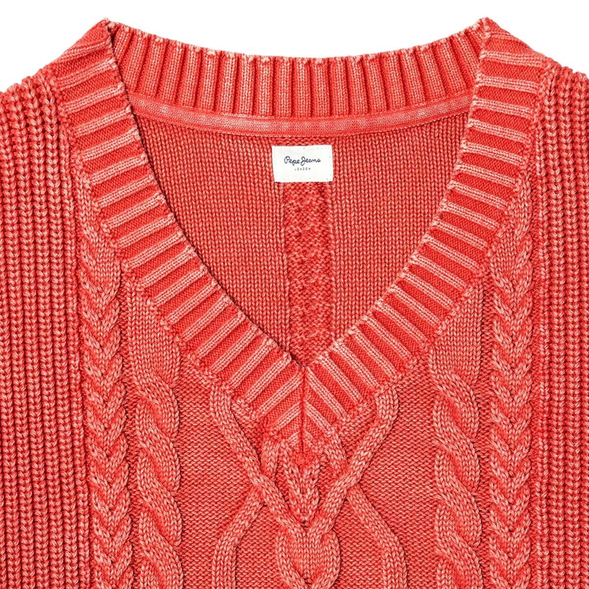 Pull Torsadé Coupe Décontractée rouge rugby, PEPE JEANS